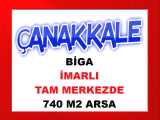 çanakkale biga ilçenin tam merkezinde 740 m2 konut imarlı inanılmaz uygun reel fiyatlı arsa