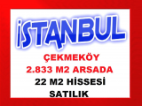 istanbul çekmeköy de yatırım amaçlı 2.833 m2 arsa içinde 22 m2 arsa hissesi