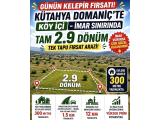 kütahya domaniç te imar sınırında köy merkezinde 2.900 m2 kupon fırsat arazi