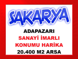 adapazarı nda konumu mükemmel 40.000 m2 sanayi imarlı 20.400 m2 arsa