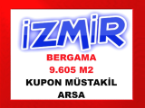 izmir bergama da 9.605 m2 müstakil 2 ilçe arasında yolu olan harika konumlu arsa