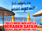 balıkesir erdek te denize sıfır 866 m2 arsası ve işletmesi ile beraber satılık krediye uygun lüx 1. sınıf  beach